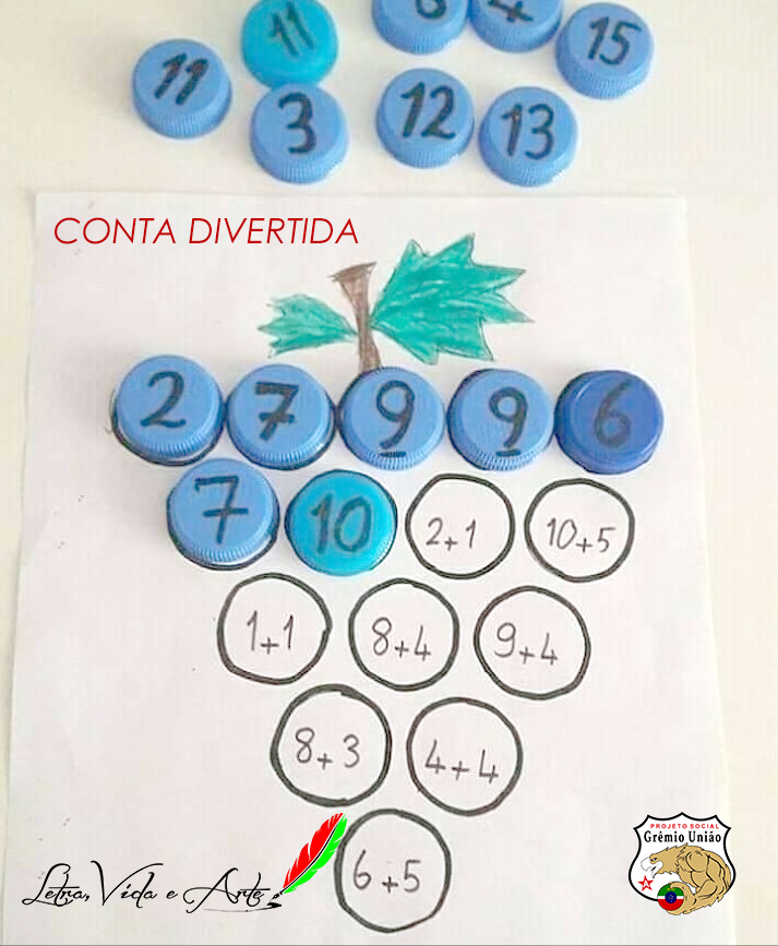 Alfabetização sem segredo - Jogo da tabuada de multiplicação! Feito com  papel paraná e tampinhas de garrafa pet. Tem o objetivo de fixar a tabuada  de uma forma mais visual, segue o